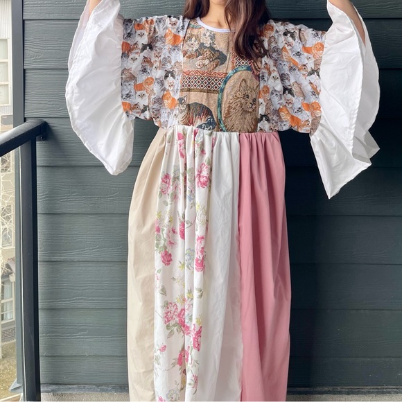 Cats “Moonlit Meow” Handmade Quilted Jasmine Dress | SKU 11165 - Picture 9 of 16